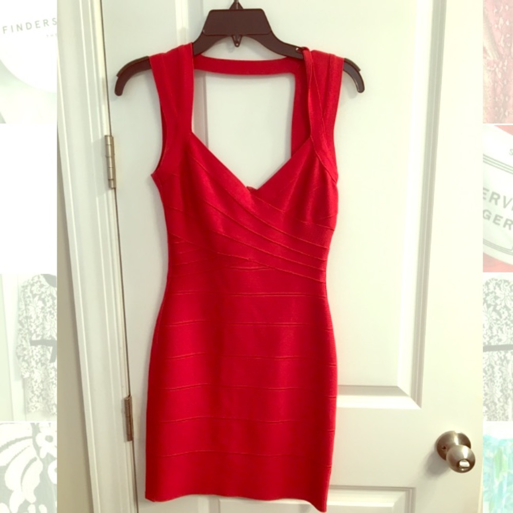 Herve Leger Red bodycon dress